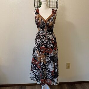 Vintage floral beaded mesh dress